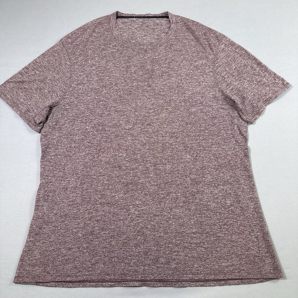 Lululemon Drysense Shirt Mens 2XL Red Heather Training Short Sleeve *Small Flaw*